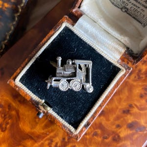 Original 1960s Steam Train Locomotive Opening Sterling Silver 925 Vintage Pendant Mid Century Charm