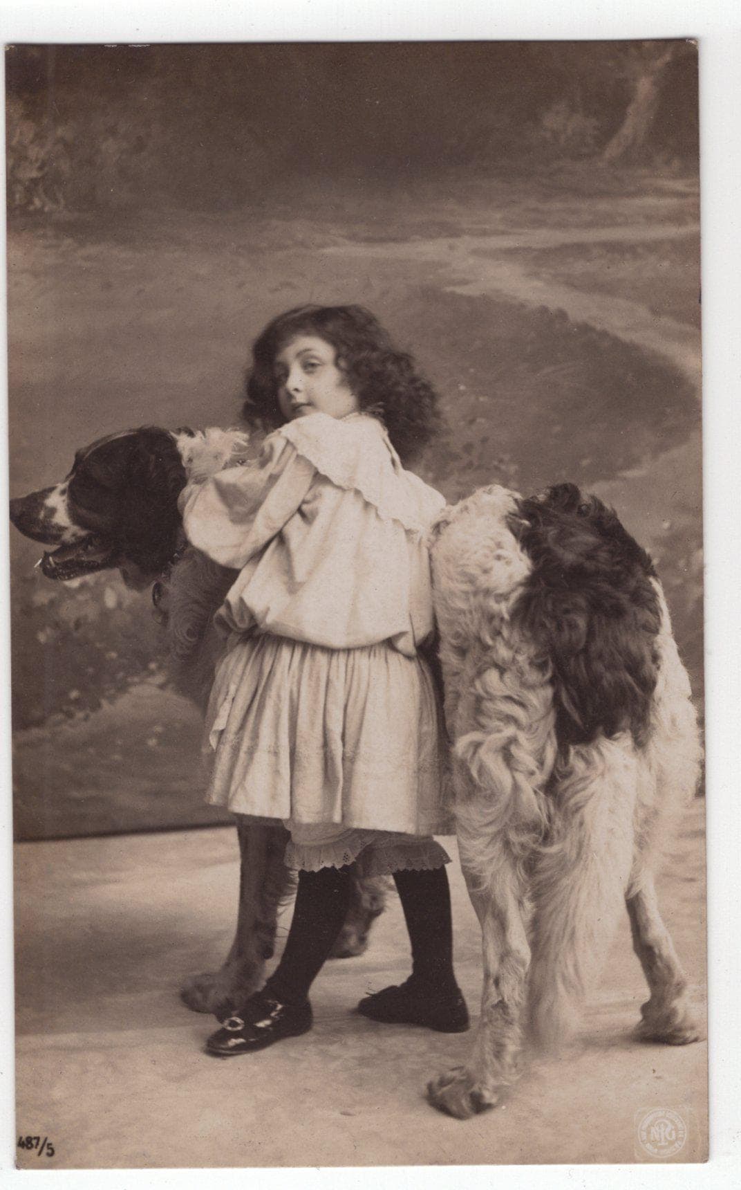 Antique Girl With Dog Picture - Etsy