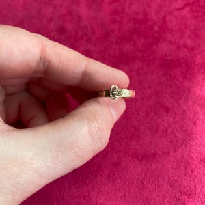 Original Victorian Antique 9ct Gold Engraved Mourning Ring in Form of a Belt Size L 1/2 6