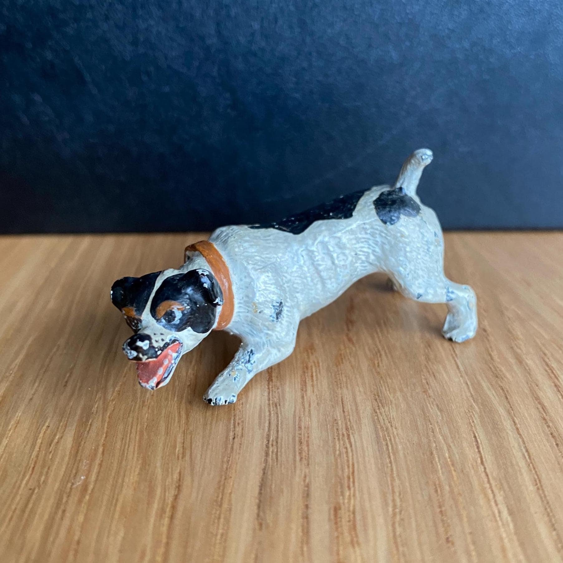 ビンテージテリアドック Charming Original 1900s Jack Russell Terrier Dog Cold Painted