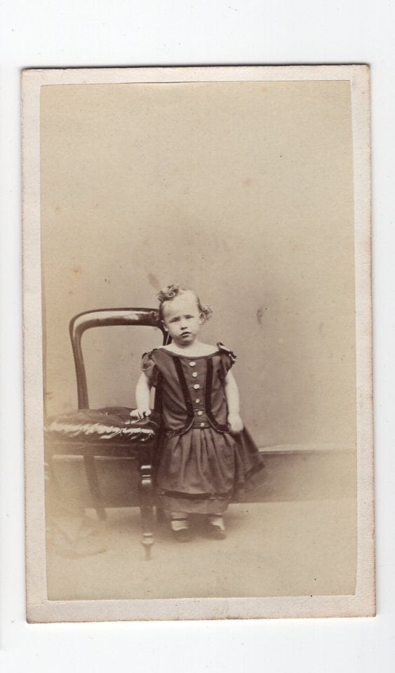 1860s Portrait of a Little Boy in a Dress CDV Photo - Carte de Visite Antique Vintage Victorian Edwardian Edinburgh Scotland