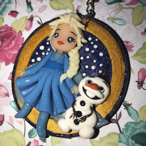 Key ring The Snow Queen 2 Elsa and Olaf Fimo