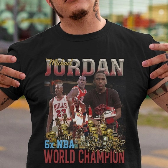 Michael Jordan Vintage Inspired Throwback Vintage NBA Graphic T-Shirt
