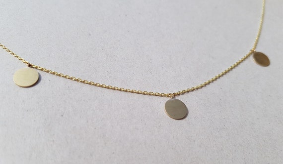 333 Gold Chain With 3 Plates Beginning Letter Etsy
