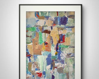 Original abstract acrylic painting / Abstract mixed media art on paper