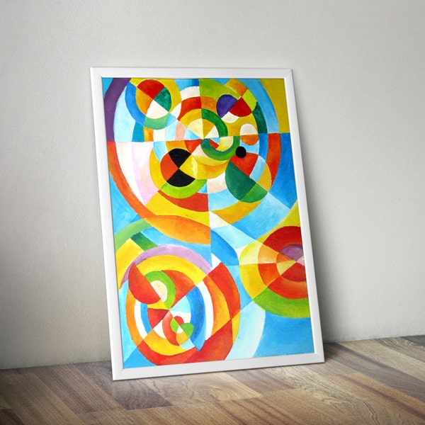 Peinture style Orphisme - "Rythme sans fin" - 33x24cm