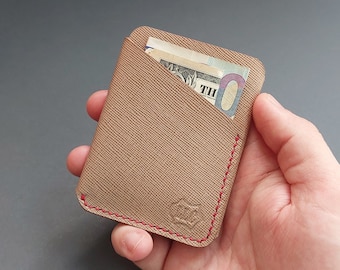 Handgefertigtes Italienisches Leder Kartenetui: Schlanke Minimalistische Brieftasche