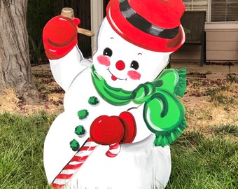 Snowman Yard Art Etsy