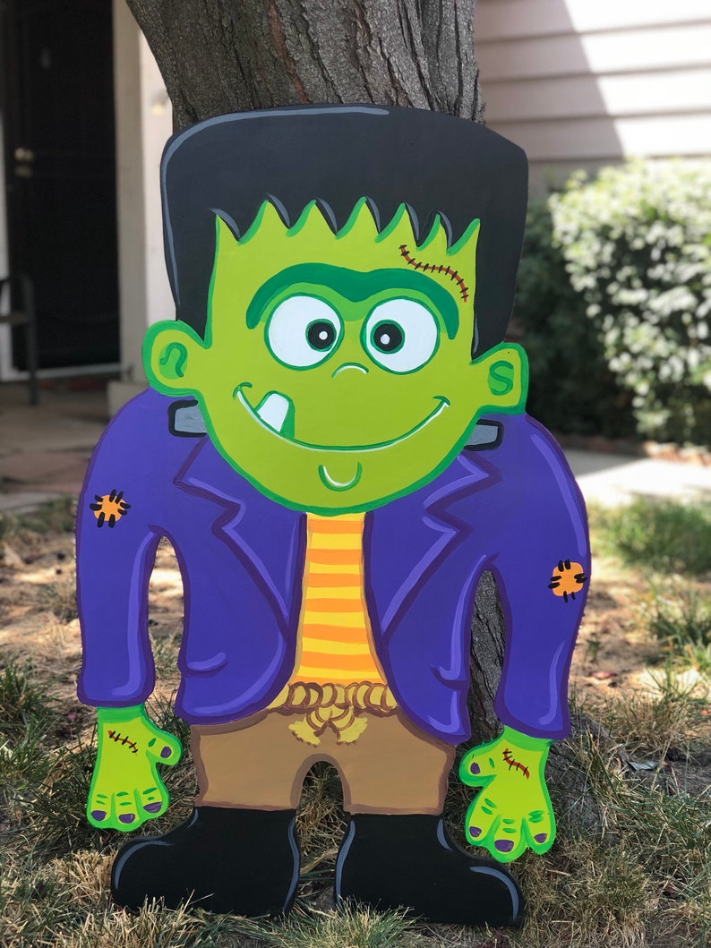 Frankenstein Halloween Decorations
 Halloween Yard Art Frankenstein Yard Sign Outdoor Halloween Etsy