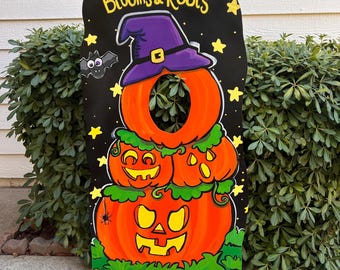 Halloween Pumpkin Patch Sign Photo Op Wood Cutout – Jack-o-lantern Yard Decor