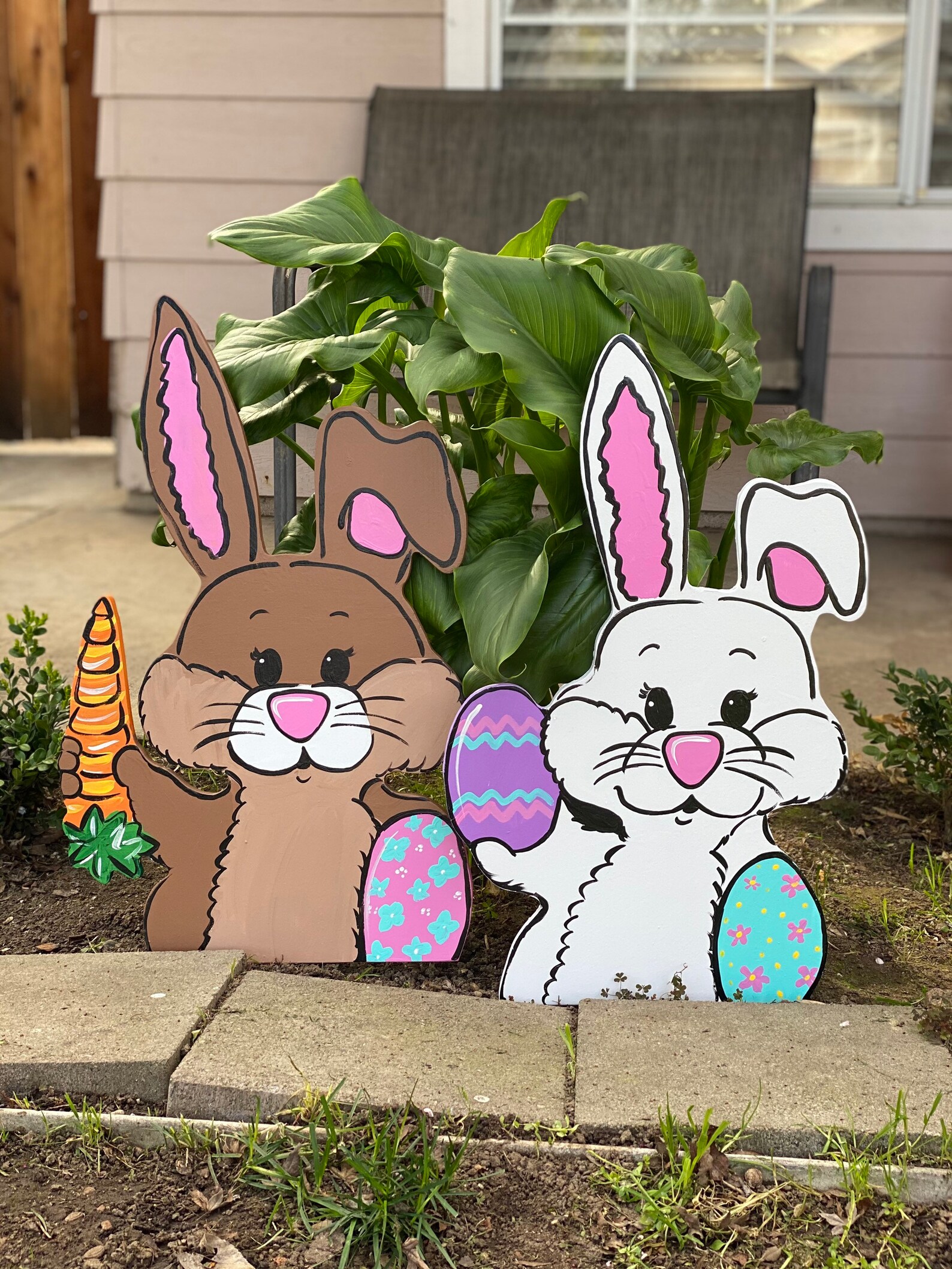 Easter Yard Arteaster Yard Decor Easter Bunny Outdoor Etsy