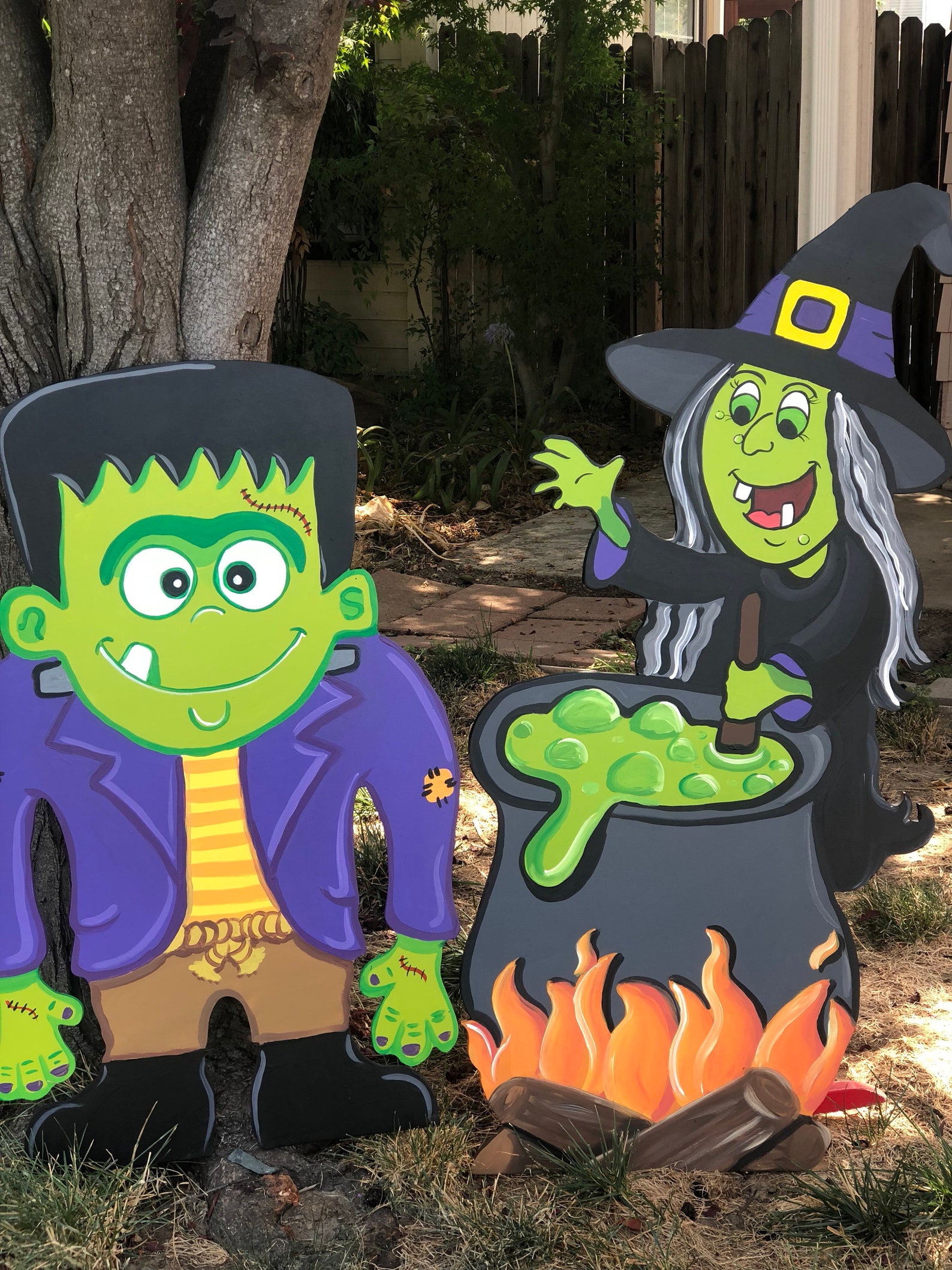 Halloween wood Decoration Halloween Yard Decor Witch Decor Etsy