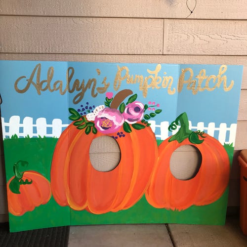 Pumpkin Patch Party- Pumpkin Birthday- Little Pumpkin shops Birthday- Pumpkin Face in Hole- thanksgiving photo booth- Pumpkin Cutout- Fall Birthda