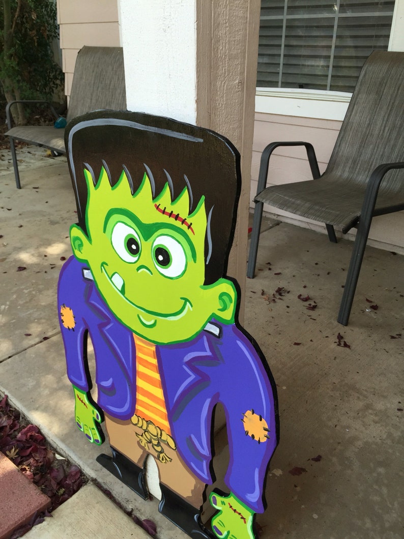 Halloween Yard Art Frankenstein Yard Sign Outdoor Halloween Etsy