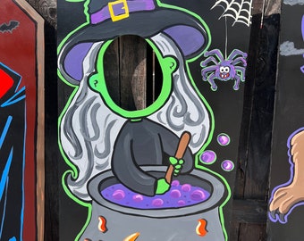 4FT Handmade Witch Cauldron Halloween Yard Decor Cutout – Plywood Outdoor Display