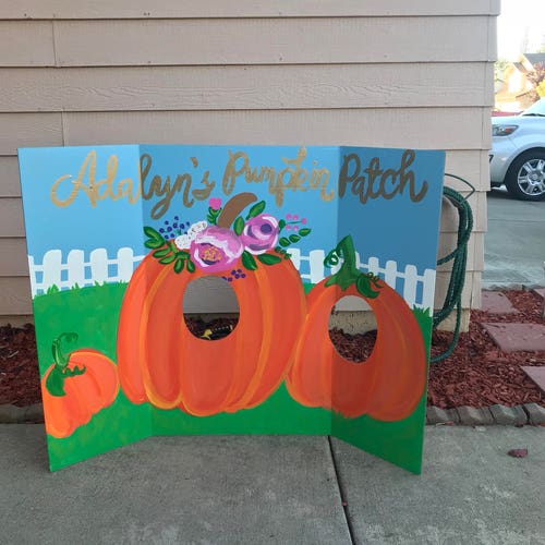 Pumpkin Patch Party- Pumpkin Birthday- Little Pumpkin shops Birthday- Pumpkin Face in Hole- thanksgiving photo booth- Pumpkin Cutout- Fall Birthda