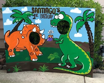 Dinosaur Photo Prop – Santiago's 1st Birthday Party Face In Hole
