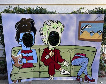 Beetlejuice Photo Booth Prop – Hand-Painted Halloween Birthday Display