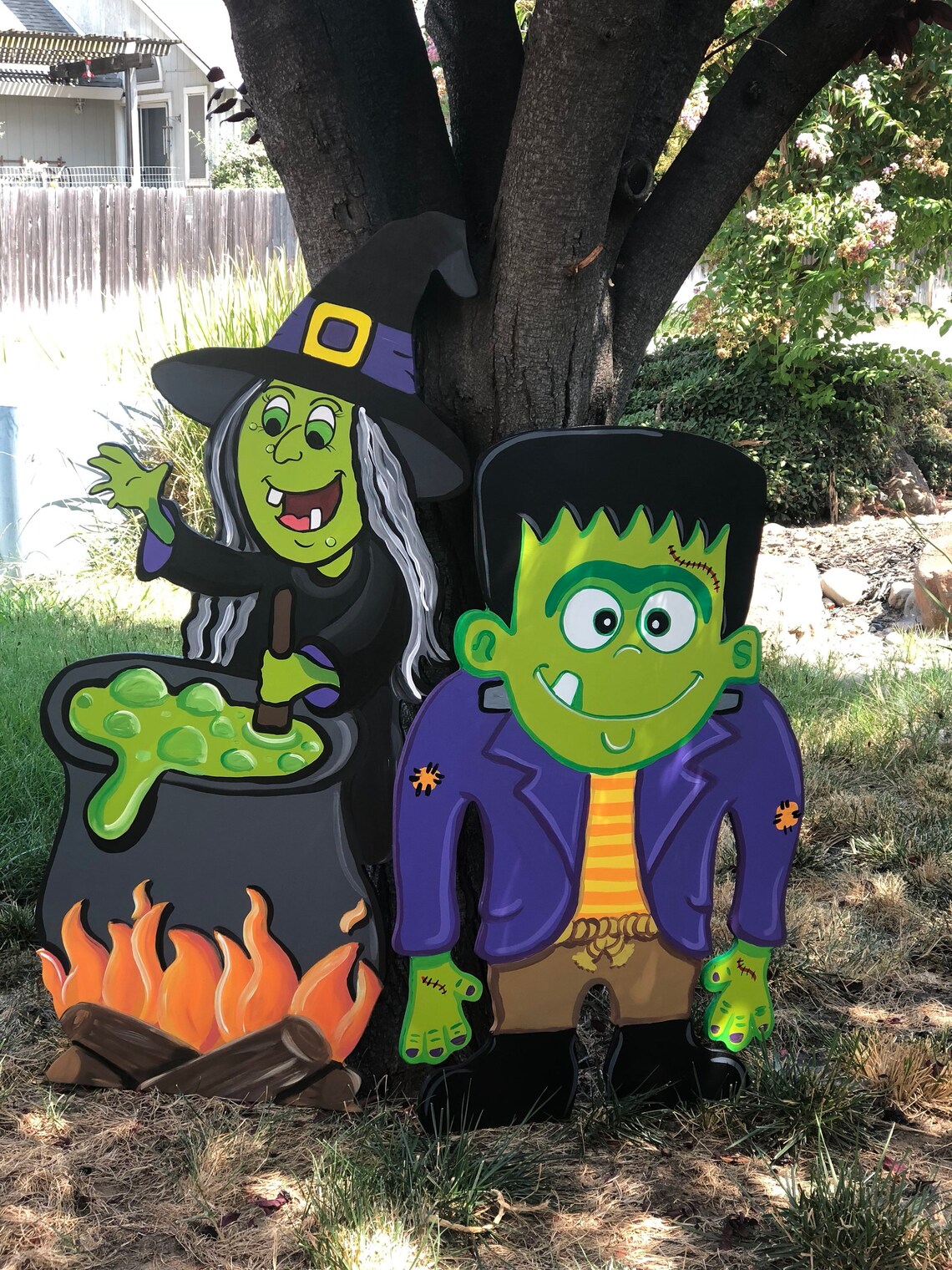 Halloween yard art frankenstein yard sign outdoor halloween Etsy