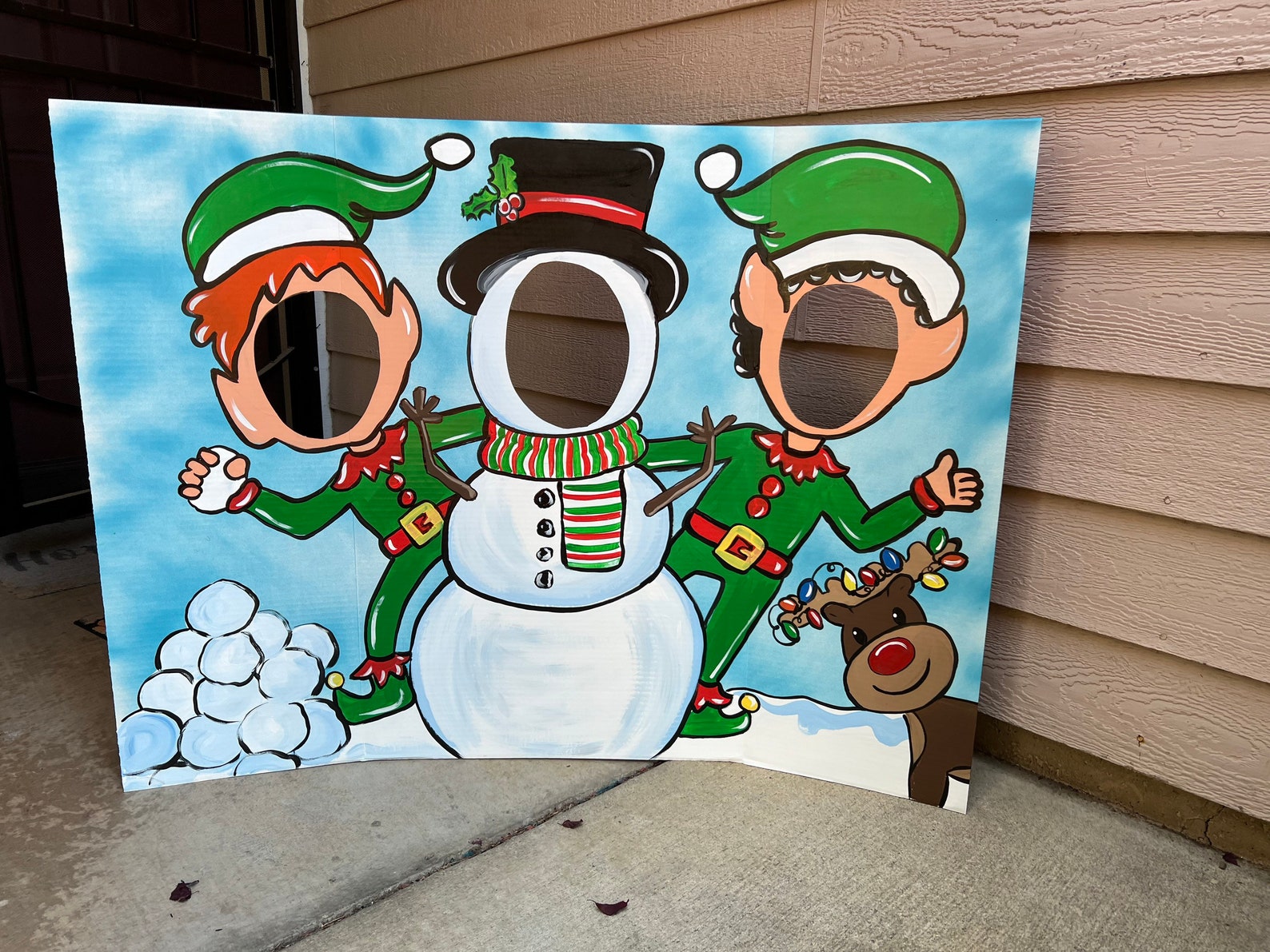 Snowman Photo Prop Snowman Face Hole Elf Face in Hole Santa Etsy Snowman Photo Prop Snowman Face Hole Elf Face in Hole Santa Etsy