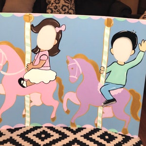 Carousel Decorations- Carousel Party- Carnival Birthday- Carnival Decorations- Carnival Face In Hole- Carousel Cutout- Merry Go Round Decor