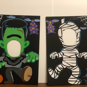 Frankenstein photo op- Mummy photo op- Halloween party-Halloween party prop- Halloween face in hole- monster party- Frankenstein photo prop-