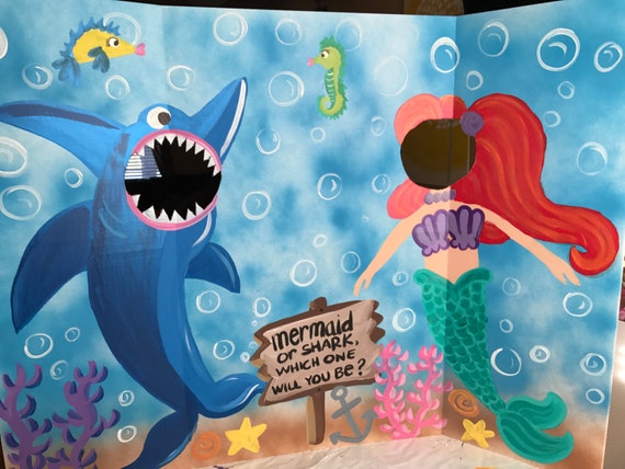 Mermaid Birthday Shark Birthday Mermaid Shark Party Shark Party Mermaid  Photo Booth Beach Photo Prop Shark Photo Prop Beach Party -  Canada