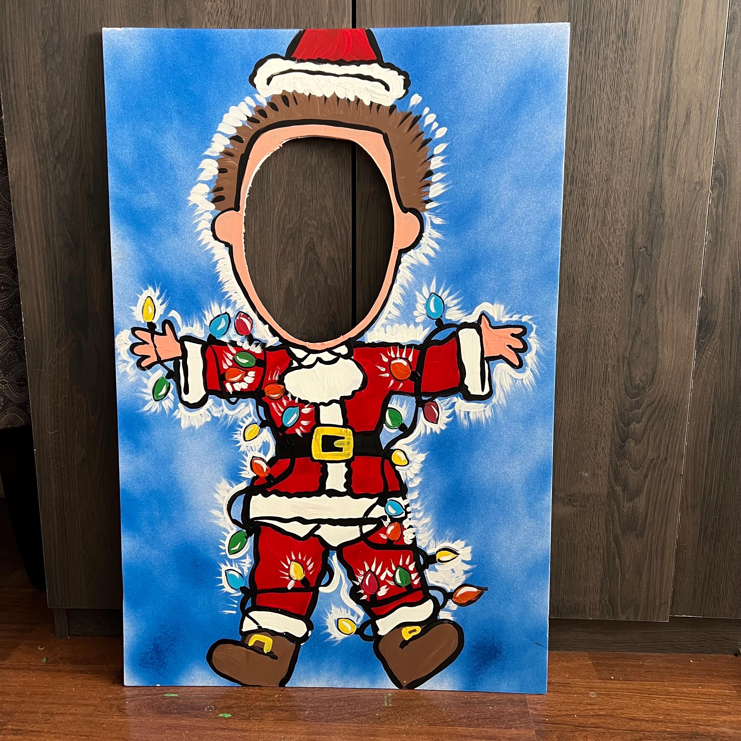 Christmas Party Prop- Christmas Face in Hole- Christmas Photo Booth ...