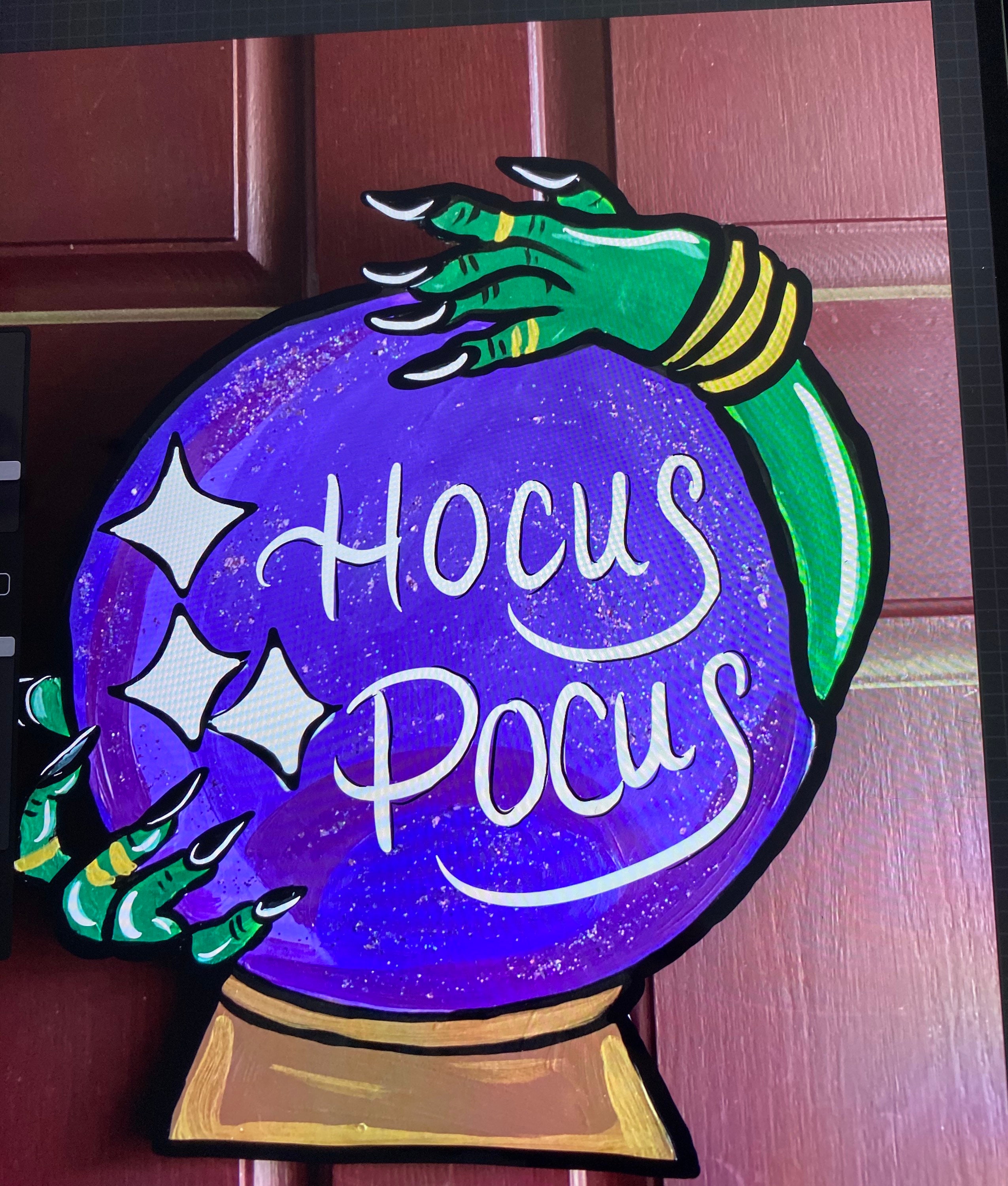 Crystal Ball Decor Witch Door Hanger Witch Wreath Halloween - Etsy