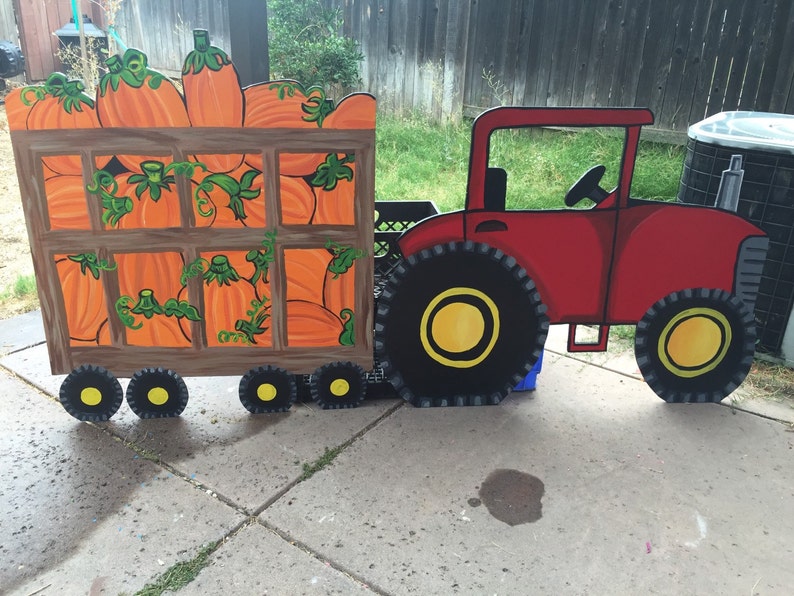 Red Tractor Tractor Yard DecorHarvest Fall Decor Plywood Etsy