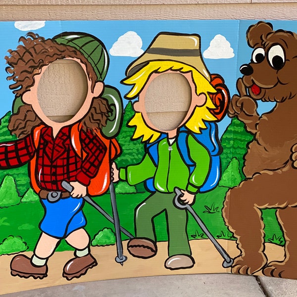 Hiking Party- Hiking photo op- Hiking party prop- Hiking Birthday- Camping Party- Camping birthday- Hikers photo prop- Camping Photo Booth-
