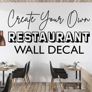 Custom Wall Decal for Restaurant, Bar, Cafe, Bakery, Coffee Shop - Personalized Vinyl Lettering - Logo Full Color Printing
