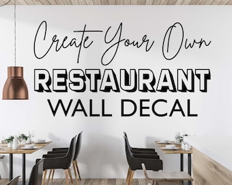 Custom Wall Decal for Restaurant, Bar, Cafe, Bakery, Coffee Shop - Personalized Vinyl Lettering - Vector Artwork or Logo