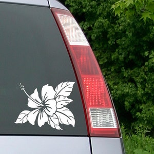 Hibiscus Decal, Hibiscus Sticker, Flower Decal, Hawaiian Sticker, Hawaiian Flower, Hawaiian Decal, Car Decal, Vinyl Sticker,  Laptop Decal