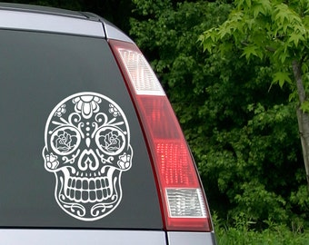 Sugar Skull Sticker, Sugar Skull Decal, Laptop Decal, Sugarskull, Sugar Skull, Day of the Dead, Dia de los muertos, Disney, Yeti Decal, Rose