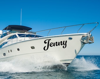 Custom Boat Name Decal - Saltwater Proof - Durable Marine Vinyl Lettering, Registration Numbers