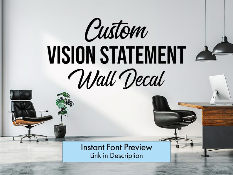 Custom Vision Statement Wall Decal - Office Branding Decor - Vinyl ...