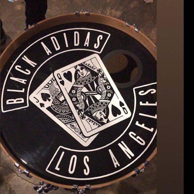 Custom Bass Drum Decal Bass Drum Sticker Custom Band Name Etsy