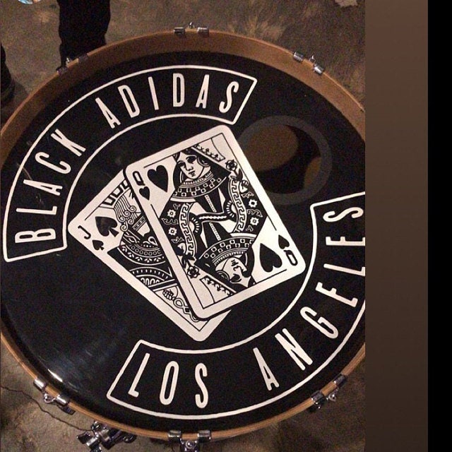 Custom Bass Drum Decal Bass Drum Sticker Custom Band Name Etsy Canada