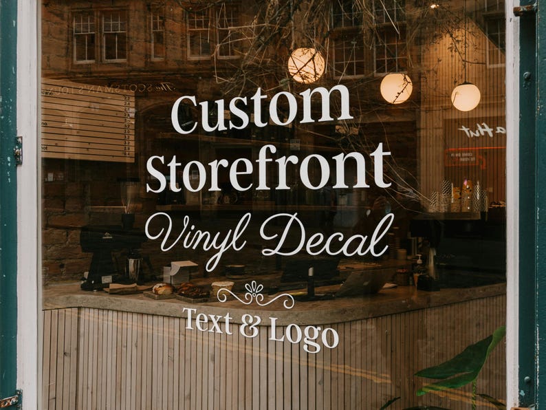 Storefront Text Custom Storefront Vinyl Decal - Business Branding Decor - Weatherproof ...