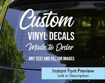 Custom Car Decal - Personalized Vinyl Sticker - Text or Logo