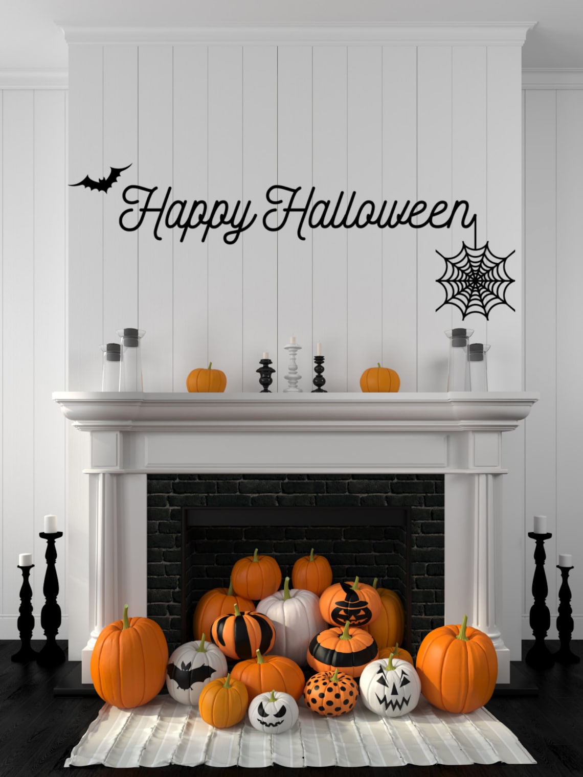 Halloween Decal Halloween Wall Decal Happy Halloween Decal Etsy