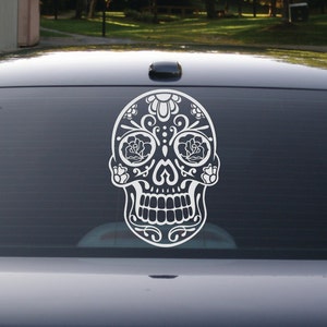 Sugar Skull Sticker, Sugar Skull Decal, Laptop Decal, Sugarskull, Sugar Skull, Day of the Dead, Dia de los muertos, Disney, Yeti Decal, Rose image 2