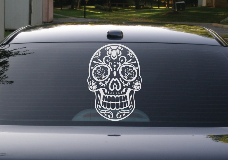 Sugar Skull Sticker, Sugar Skull Decal, Laptop Decal, Sugarskull, Sugar Skull, Day of the Dead, Dia de los muertos, Disney, Yeti Decal, Rose image 2