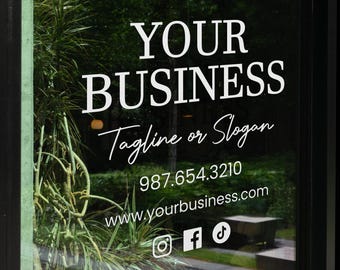 Custom Storefront Window Decal - Your Company Name or Logo - Weather Resistant Vinyl Transfer