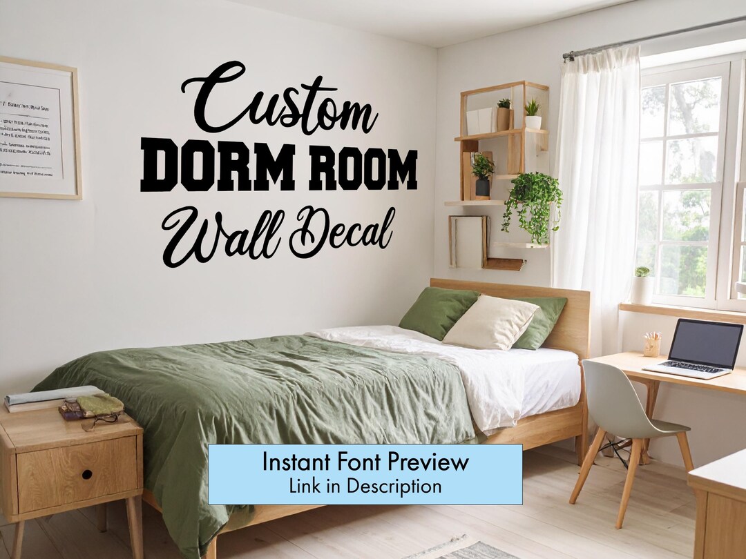 Custom College Dorm Wall Decal - Personalized Quote - Removable Vinyl ...