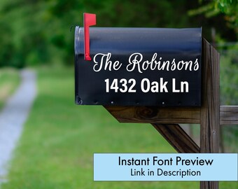 Custom Mailbox Decal - Personalized Home Address - Waterproof Vinyl Lettering