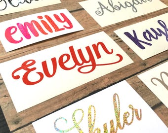 Custom Glitter Name Decal: Holographic Vinyl Sticker