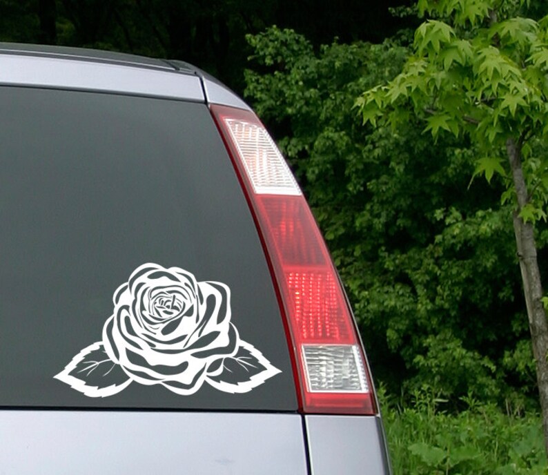 Rose Decal, Rose Sticker, Car Decal, Flower Decal, Laptop Sticker, Rose, Window Decal, Yeti Decal, Monogram Decal, Custom Decal, Girls image 1