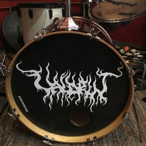 Custom Bass Drum Decal - Band Name or Logo Transfer Sticker - Drum Head ...